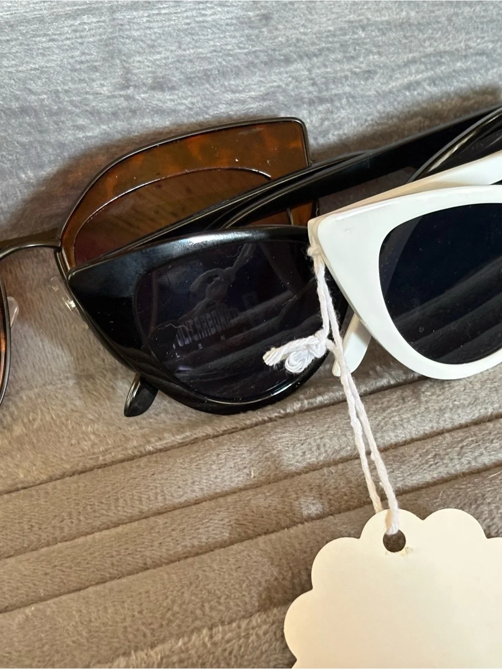 Tortoiseshell Cat Eye Sunglasses with Purple Lenses